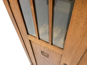 Arts & Crafts Art Nouveau Bookcase with Beveled Glass, 1900s